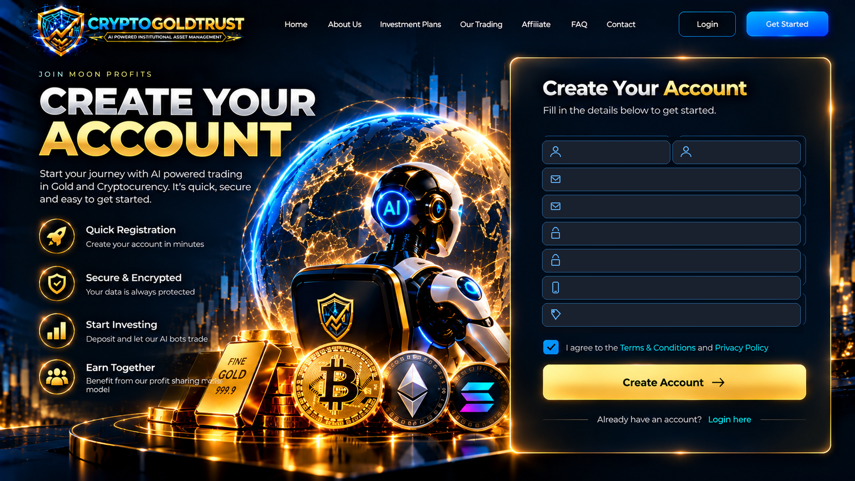 Create your Moon Profits account